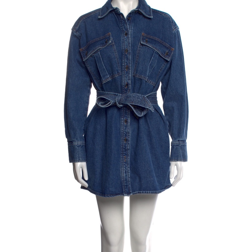 Denim Shirt Dress with Belt
